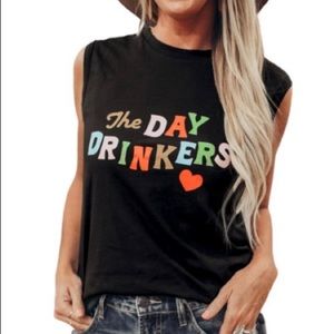Day drinker black tank top nwot